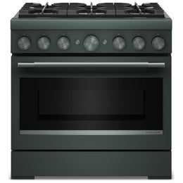 KitchenAid KFDS936SJP Dual Fuel Range, 5.1 cu. ft. Capacity, 36 inch Exterior Width, True Convection, 6 Burners, Air Fry, Self Clean, Juniper colour