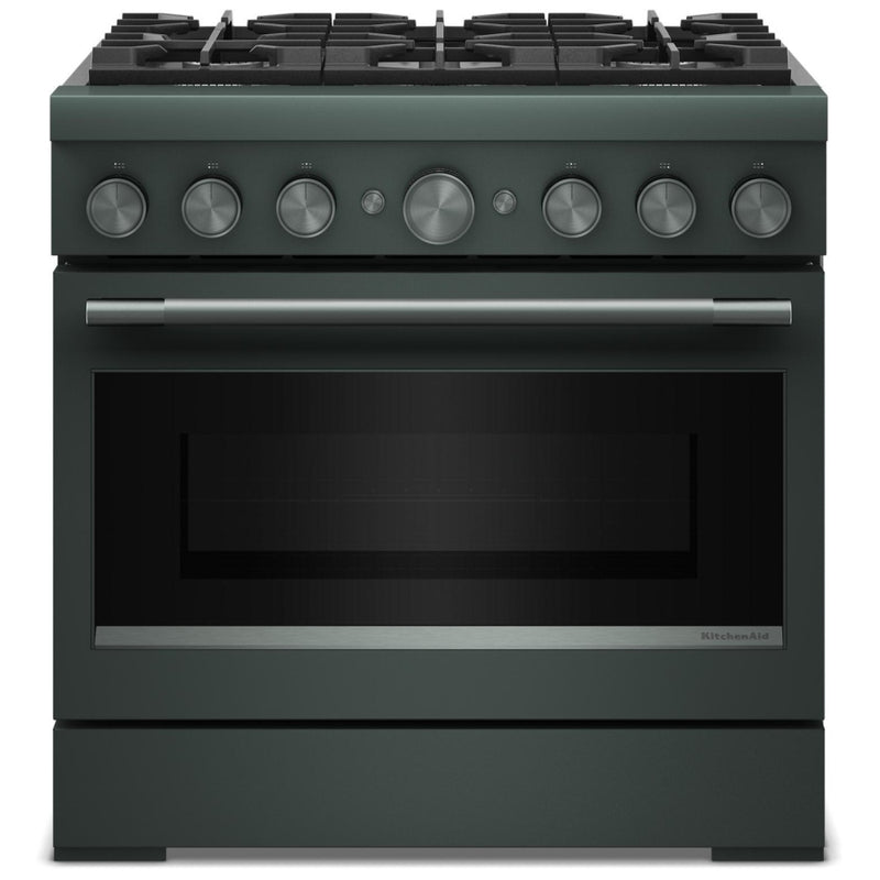 KitchenAid KFDS936SJP Dual Fuel Range, 5.1 cu. ft. Capacity, 36 inch Exterior Width, True Convection, 6 Burners, Air Fry, Self Clean, Juniper colour