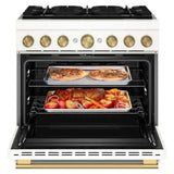 Kitchenaid KFDS936SPL 36" 6 Burner Commercial-Style Dual Fuel Range with No Preheat Air Fry Mode