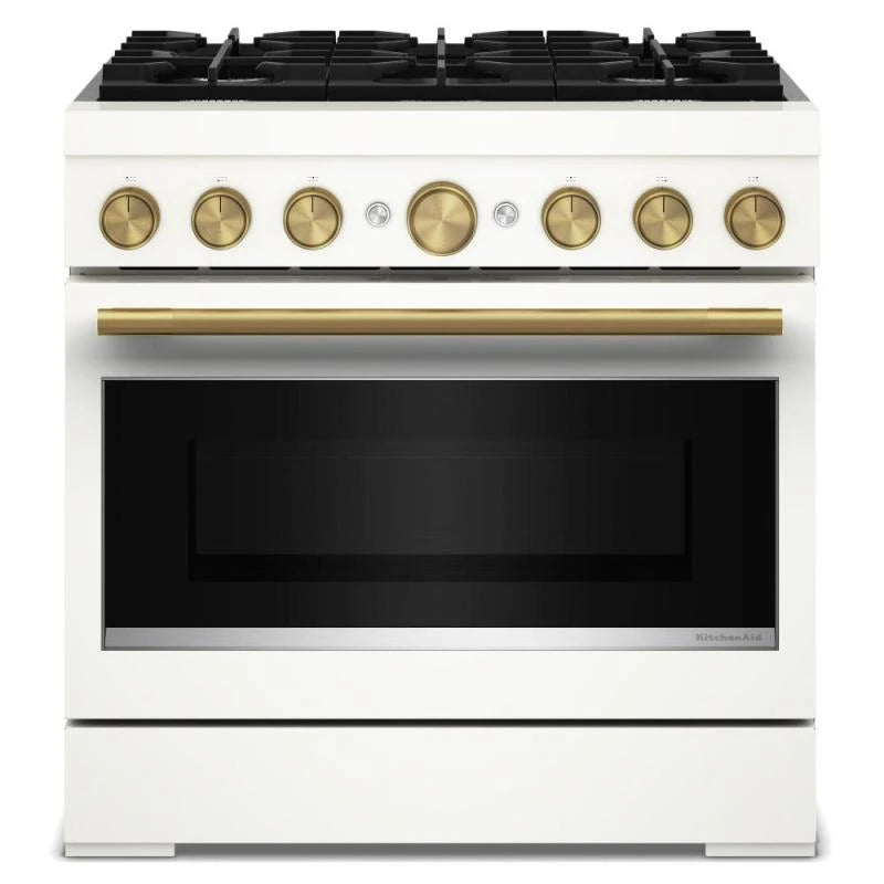 Kitchenaid KFDS936SPL 36" 6 Burner Commercial-Style Dual Fuel Range with No Preheat Air Fry Mode