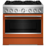 KitchenAid KFDS936SSC Dual Fuel Range, 5.1 cu. ft. Capacity, 36 inch Exterior Width, True Convection, 6 Burners, Air Fry, Self Clean, Scorched Orange colour