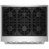 KitchenAid KFDS936SSC Dual Fuel Range, 5.1 cu. ft. Capacity, 36 inch Exterior Width, True Convection, 6 Burners, Air Fry, Self Clean, Scorched Orange colour