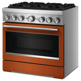 KitchenAid KFDS936SSC Dual Fuel Range, 5.1 cu. ft. Capacity, 36 inch Exterior Width, True Convection, 6 Burners, Air Fry, Self Clean, Scorched Orange colour