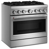 KitchenAid KFDS936SSS Dual Fuel Range, 5.1 cu. ft. Capacity, 36 inch Exterior Width, True Convection, 6 Burners, Air Fry, Self Clean, Stainless Steel colour