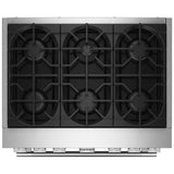 KitchenAid KFDS936SSS Dual Fuel Range, 5.1 cu. ft. Capacity, 36 inch Exterior Width, True Convection, 6 Burners, Air Fry, Self Clean, Stainless Steel colour