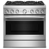 KitchenAid KFDS936SSS Dual Fuel Range, 5.1 cu. ft. Capacity, 36 inch Exterior Width, True Convection, 6 Burners, Air Fry, Self Clean, Stainless Steel colour