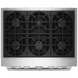 KitchenAid KFDS936SWF Dual Fuel Range, 5.1 cu. ft. Capacity, 36 inch Exterior Width, True Convection, 6 Burners, Air Fry, Self Clean, Wildflower colour