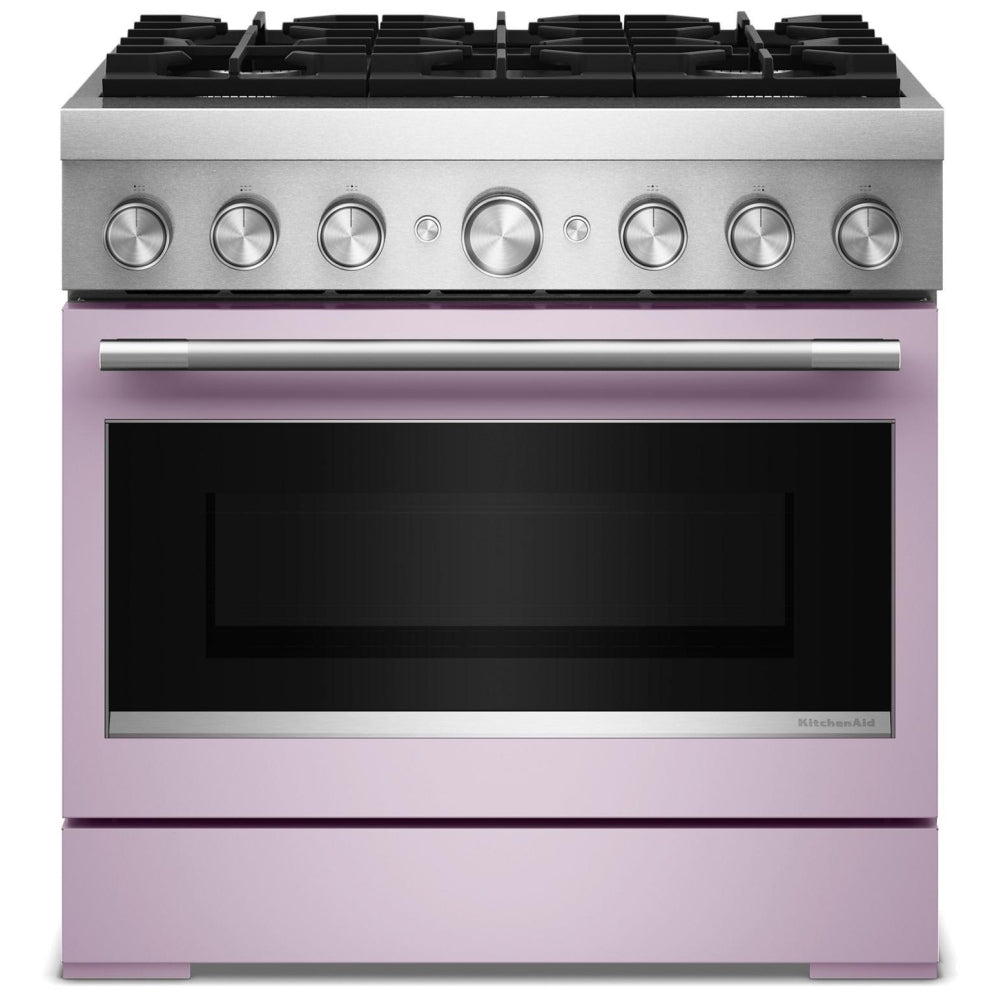 KitchenAid KFDS936SWF Dual Fuel Range, 5.1 cu. ft. Capacity, 36 inch Exterior Width, True Convection, 6 Burners, Air Fry, Self Clean, Wildflower colour