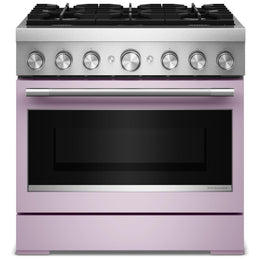 KitchenAid KFDS936SWF Dual Fuel Range, 5.1 cu. ft. Capacity, 36 inch Exterior Width, True Convection, 6 Burners, Air Fry, Self Clean, Wildflower colour
