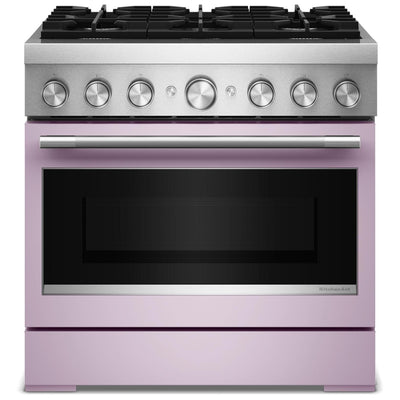KitchenAid KFDS936SWF Dual Fuel Range, 5.1 cu. ft. Capacity, 36 inch Exterior Width, True Convection, 6 Burners, Air Fry, Self Clean, Wildflower colour, Even-Heat™