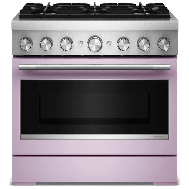 KitchenAid KFDS936SWF Dual Fuel Range, 5.1 cu. ft. Capacity, 36 inch Exterior Width, True Convection, 6 Burners, Air Fry, Self Clean, Wildflower colour