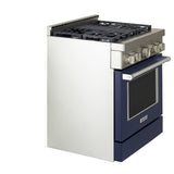 KitchenAid KFGC500JIB Gas Range, 30 inch Exterior Width, Self Clean, Convection, 4 Burners, 4.1 cu. ft. Capacity, 1 Oven, Ink Blue colour, True European Convection