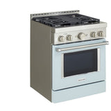 KitchenAid KFGC500JMB Gas Range, 30 inch Exterior Width, Self Clean, Convection, 4 Burners, 4.1 cu. ft. Capacity, Misty Blue