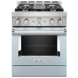 KitchenAid KFGC500JMB Gas Range, 30 inch Exterior Width, Self Clean, Convection, 4 Burners, 4.1 cu. ft. Capacity, Misty Blue