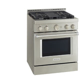 KitchenAid KFGC500JSS Gas Range, 4.1 cu. ft. Capacity, 30 inch Exterior Width, Self Clean, True Convection, 4 Burners, 20,000 BTU Highest Burner, Stainless Steel colour