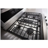 KitchenAid KFGD500ESS Gas Range, 6 cu. ft. Capacity, 30 inch Exterior Width, Self Clean, True Convection, 5 Burners, 17,000 BTU Highest Burner, Double Oven, Stainless Steel colour