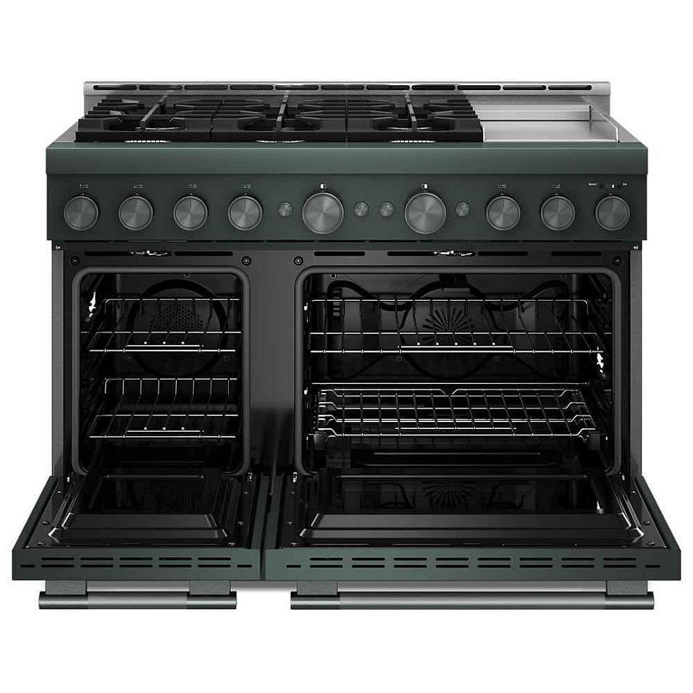 KitchenAid KFGD948SJP Gas Range, 6.3 cu. ft. Capacity, 48 inch Exterior Width, Self Clean, True Convection, 6 Burners, Air Fry, 20,000 BTU Highest Burner, Double Oven, Juniper colour