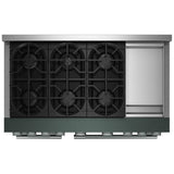 KitchenAid KFGD948SJP Gas Range, 6.3 cu. ft. Capacity, 48 inch Exterior Width, Self Clean, True Convection, 6 Burners, Air Fry, 20,000 BTU Highest Burner, Double Oven, Juniper colour