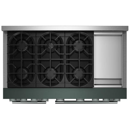 KitchenAid KFGD948SJP Gas Range, 6.3 cu. ft. Capacity, 48 inch Exterior Width, Self Clean, True Convection, 6 Burners, Air Fry, 20,000 BTU Highest Burner, Double Oven, Juniper colour