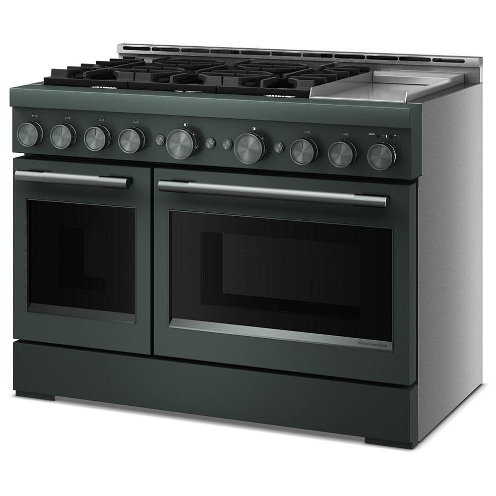 KitchenAid KFGD948SJP Gas Range, 6.3 cu. ft. Capacity, 48 inch Exterior Width, Self Clean, True Convection, 6 Burners, Air Fry, 20,000 BTU Highest Burner, Double Oven, Juniper colour