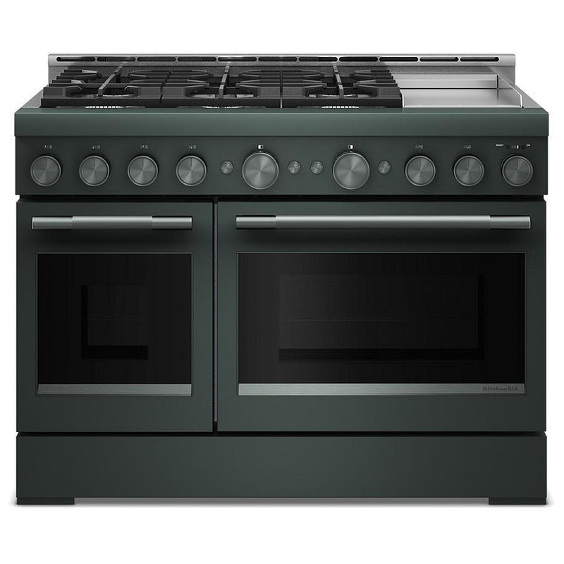 KitchenAid KFGD948SJP Gas Range, 6.3 cu. ft. Capacity, 48 inch Exterior Width, Self Clean, True Convection, 6 Burners, Air Fry, 20,000 BTU Highest Burner, Double Oven, Juniper colour