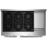 KitchenAid KFGD948SSS Gas Range, 6.3 cu. ft. Capacity, 48 inch Exterior Width, Self Clean, True Convection, 6 Burners, Air Fry, 20,000 BTU Highest Burner, Double Oven, Stainless Steel colour