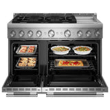 KitchenAid KFGD948SSS Gas Range, 6.3 cu. ft. Capacity, 48 inch Exterior Width, Self Clean, True Convection, 6 Burners, Air Fry, 20,000 BTU Highest Burner, Double Oven, Stainless Steel colour