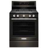 KitchenAid KFGG500EBS Gas Range, 30 inch Exterior Width, Self Clean, Convection, 5 Burners, 5.8 cu. ft. Capacity