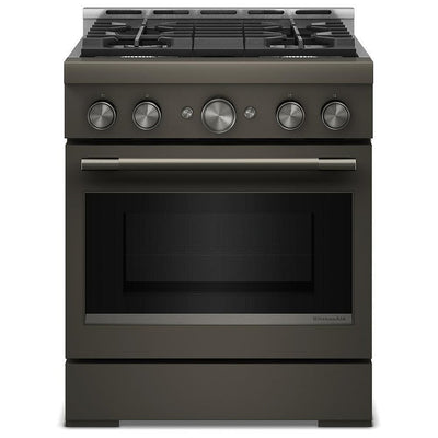 KitchenAid KFGS930SBE Gas Range, 4.1 cu. ft. Capacity, 30 inch Exterior Width, Self Clean, True Convection, 4 Burners, Air Fry, 20,000 BTU Highest Burner, Black Ore colour, Even-Heat™, SatinGlide™ Rack