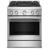 KitchenAid KFGS930SSS Gas Range, 4.1 cu. ft. Capacity, 30 inch Exterior Width, Self Clean, True Convection, 4 Burners, Air Fry, 20,000 BTU Highest Burner, Stainless Steel colour