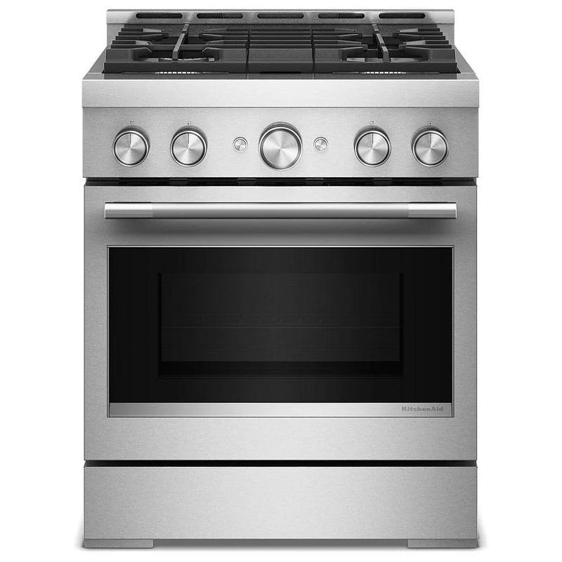 KitchenAid KFGS930SSS Gas Range, 4.1 cu. ft. Capacity, 30 inch Exterior Width, Self Clean, True Convection, 4 Burners, Air Fry, 20,000 BTU Highest Burner, Stainless Steel colour