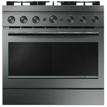 KitchenAid KFGS936SJP Gas Range, 5.1 cu. ft. Capacity, 36 inch Exterior Width, Self Clean, True Convection, 6 Burners, Air Fry, Juniper colour, Even-Heat™