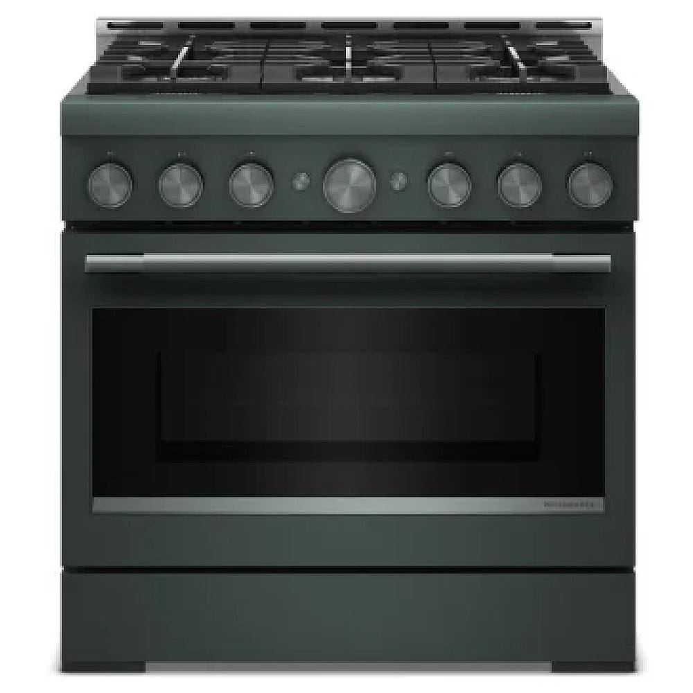 KitchenAid KFGS936SJP Gas Range, 5.1 cu. ft. Capacity, 36 inch Exterior Width, Self Clean, True Convection, 6 Burners, Air Fry, Juniper colour, Even-Heat™