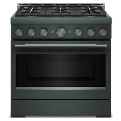 KitchenAid KFGS936SJP Gas Range, 5.1 cu. ft. Capacity, 36 inch Exterior Width, Self Clean, True Convection, 6 Burners, Air Fry, Juniper colour, Even-Heat™