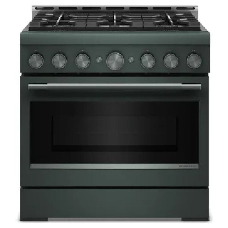 KitchenAid KFGS936SJP Gas Range, 5.1 cu. ft. Capacity, 36 inch Exterior Width, Self Clean, True Convection, 6 Burners, Air Fry, 20,000 BTU Highest Burner, Juniper colour