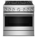 KitchenAid KFGS936SSS Gas Range, 5.1 cu. ft. Capacity, 36 inch Exterior Width, Self Clean, True Convection, 6 Burners, Air Fry, 20,000 BTU Highest Burner, Stainless Steel colour