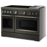 KitchenAid KFID948SBE Induction Range, 6.3 cu. ft. Capacity, 48 inch Exterior Width, True Convection, 6 Burners, Air Fry, Self Clean, Double Oven, 3,700 W Highest Element, Black Ore colour
