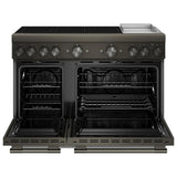 KitchenAid KFID948SBE Induction Range, 6.3 cu. ft. Capacity, 48 inch Exterior Width, True Convection, 6 Burners, Air Fry, Self Clean, Double Oven, 3,700 W Highest Element, Black Ore colour