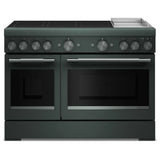 KitchenAid KFID948SJP Induction Range, 6.3 cu. ft. Capacity, 48 inch Exterior Width, True Convection, 6 Burners, Air Fry, Self Clean, Double Oven, 3,700 W Highest Element, Juniper colour