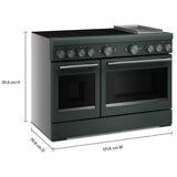 KitchenAid KFID948SJP Induction Range, 6.3 cu. ft. Capacity, 48 inch Exterior Width, True Convection, 6 Burners, Air Fry, Self Clean, Double Oven, 3,700 W Highest Element, Juniper colour
