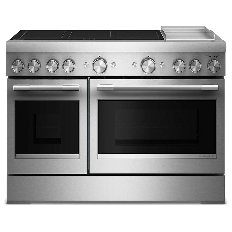 KitchenAid KFID948SSS Induction Range, 6.3 cu. ft. Capacity, 48 inch Exterior Width, True Convection, 6 Burners, Air Fry, Self Clean, Double Oven, 3,700 W Highest Element, Stainless Steel colour