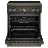 KitchenAid KFIS930SBE Induction Range, 4.1 cu. ft. Capacity, 30 inch Exterior Width, True Convection, 4 Burners, Air Fry, Self Clean, 3,700 W Highest Element, Black Ore colour