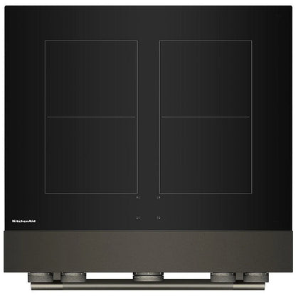 KitchenAid KFIS930SBE Induction Range, 4.1 cu. ft. Capacity, 30 inch Exterior Width, True Convection, 4 Burners, Air Fry, Self Clean, 3,700 W Highest Element, Black Ore colour, Even-Heat™