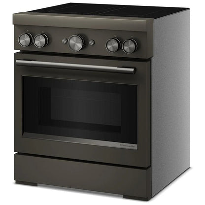 KitchenAid KFIS930SBE Induction Range, 4.1 cu. ft. Capacity, 30 inch Exterior Width, True Convection, 4 Burners, Air Fry, Self Clean, 3,700 W Highest Element, Black Ore colour, Even-Heat™