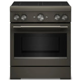 KitchenAid KFIS930SBE Induction Range, 4.1 cu. ft. Capacity, 30 inch Exterior Width, True Convection, 4 Burners, Air Fry, Self Clean, 3,700 W Highest Element, Black Ore colour