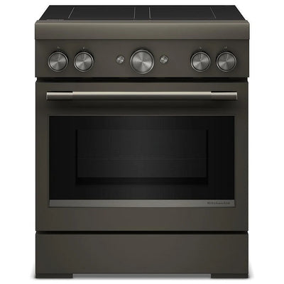 KitchenAid KFIS930SBE Induction Range, 4.1 cu. ft. Capacity, 30 inch Exterior Width, True Convection, 4 Burners, Air Fry, Self Clean, 3,700 W Highest Element, Black Ore colour, Even-Heat™
