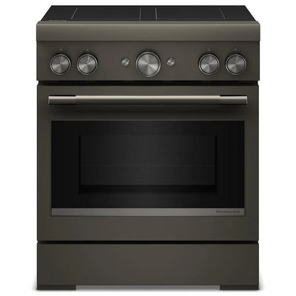 KitchenAid KFIS930SBE Induction Range, 4.1 cu. ft. Capacity, 30 inch Exterior Width, True Convection, 4 Burners, Air Fry, Self Clean, 3,700 W Highest Element, Black Ore colour, Even-Heat™
