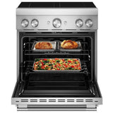 KitchenAid KFIS930SSS Induction Range, 4.1 cu. ft. Capacity, 30 inch Exterior Width, True Convection, 4 Burners, Air Fry, Self Clean, 3,700 W Highest Element, Stainless Steel colour