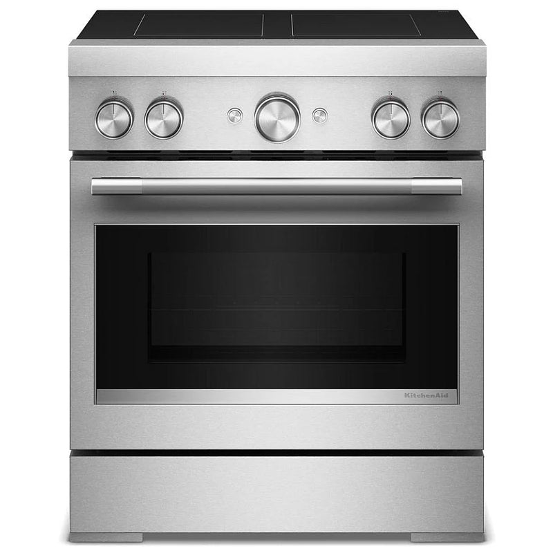 KitchenAid KFIS930SSS Induction Range, 4.1 cu. ft. Capacity, 30 inch Exterior Width, True Convection, 4 Burners, Air Fry, Self Clean, 3,700 W Highest Element, Stainless Steel colour