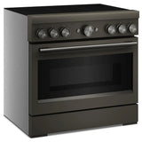 KitchenAid KFIS936SBE Induction Range, 5.1 cu. ft. Capacity, 36 inch Exterior Width, True Convection, 6 Burners, Air Fry, Self Clean, 3,700 W Highest Element, Black Ore colour